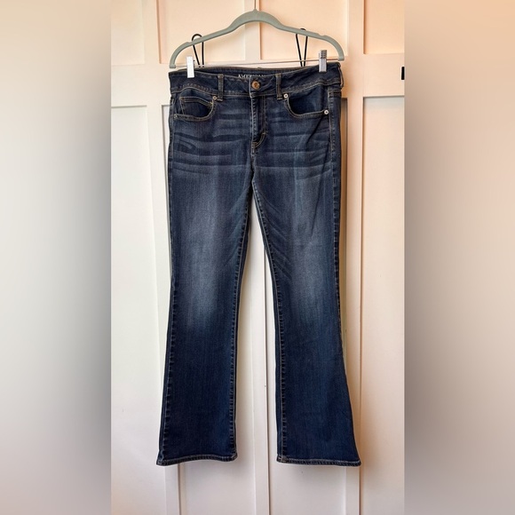 American Eagle Super Stretch Kick Boot Jeans Bootcut Women's Size 12 Regular - Picture 1 of 10